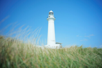 秋晴れの尻屋埼灯台　青森県東通村　9月末