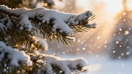 snow covered pine tree