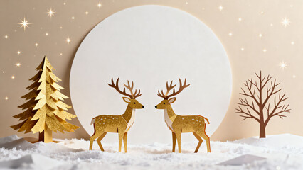 deer in winter forest