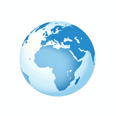Global Unity: Earth Globe in Calm Blue Shades with Europe and Africa