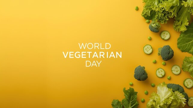 Celebrate World Vegetarian Day with vibrant, fresh vegetables for healthy eating and a positive lifestyle, perfect for menus and promotions