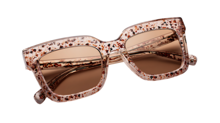 Stylish patterned sunglasses isolated on transparent background
