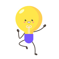Happy Light Bulb Cartoon Character Dancing