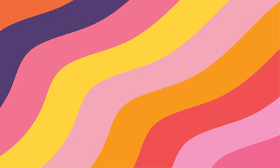 Colorful Retro Wave Pattern with Pink, Orange, and Yellow Stripes