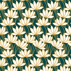 Seamless floral pattern with flowers and leaves in vintage style