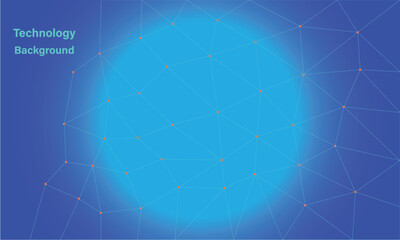 Blue Abstract Technology Background with Glowing Network Connections