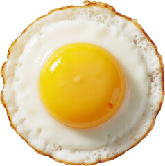 Golden edged Sunny side Up Fried Egg with a Vibrant Yolk on White