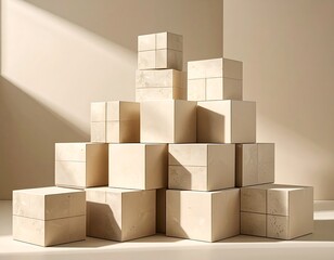Stack of stone cubes