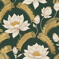 Seamless floral pattern with decorative flowers and leaves for vintage background design