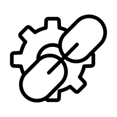 Gear Link Line Icon of Backlinks and Link Building Icon Set