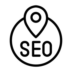 Local SEO Badge Line Icon of Off-Page SEO Icon Set