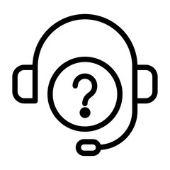 Headset Help Line Icon of Help Center and FAQs Icon Set