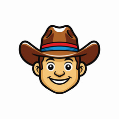 Cartoon cowboy head design vector illustration