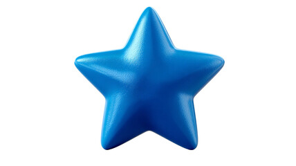 Obraz premium Single blue glossy five pointed star object isolate symbol shape graphic