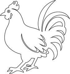 Simple hen outline vector logo, perfect for rural branding, agriculture packaging, and organic poultry identity.