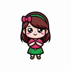 Cartoon cute girl design vector illustration