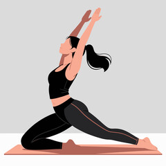 Woman Practicing Yoga on Mat in Serene Pose