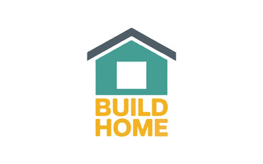 Fototapeta premium A flat vector logo depicting a modern, minimalist house with a sharply angled rooftop and clean lines
