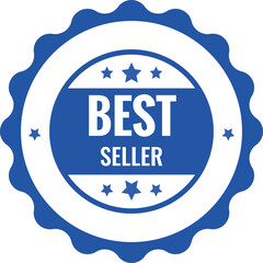 Blue best seller seal of approval badge