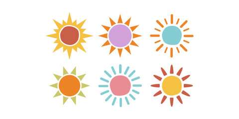 Pastel boho sun vector bundle in muted warm tones. Perfect for posters, spiritual artwork, bohemian decor, and modern lifestyle design.