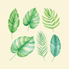 green leaf watercolor set