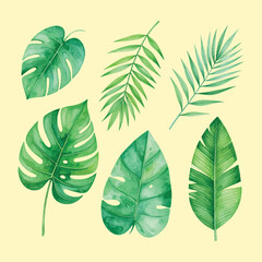 green leaf watercolor set