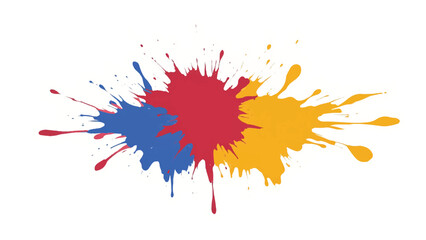 Colorful paint splash on white background. Abstract background with colorful splatter for creative projects. 