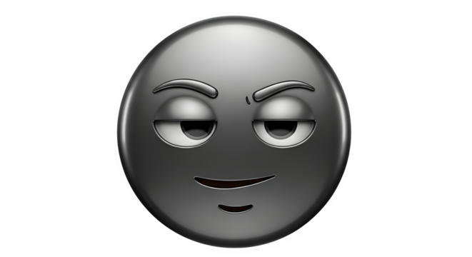 3D Smirking Side-Eye Suspicious Emoji - Sly, Cheeky, Doubt, Sarcasm, Skepticism, Playful, Cunning