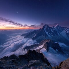 Majestic Mountain Range Sunrise View