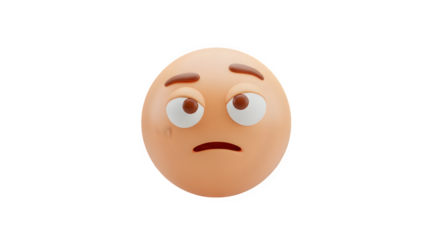 3D Concerned Pleading Face Emoji - Worry, Compassion, Begging, Asking, Sympathy, Hope, Apology