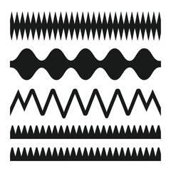 Five Black Geometric Line Patterns on White Background vector