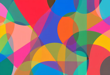 Colorful overlapping shapes abstract background