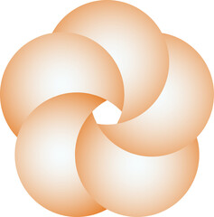 Dynamic Abstract Design of Five Overlapping Spheres - Interconnection, Process Flow, Collaboration, and Growth Concept