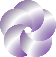 Abstract Purple Gradient Circular Interlocking Design - Modern Geometric Petal Swirl Logo Concept