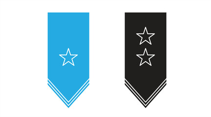 Military rank badge icon symbol. Vector illustration.