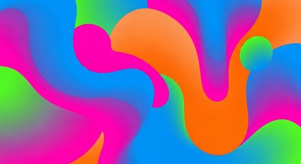 Vibrant neon swirls of abstract liquid art