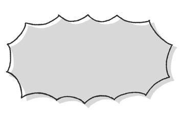 手書き風の爆発吹き出し（横長）