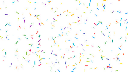 Vibrant Colorful Confetti Falling on Pure White Background - Festive Celebration, Party, and Joyful Abstract Design Element