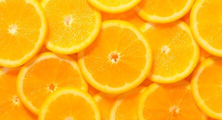 Vibrant orange slices creating a refreshing citrus background for healthy eating concepts and bright cheerful designs