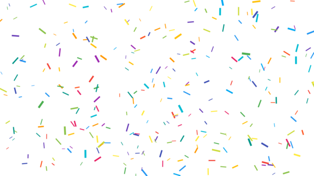 Vibrant Colorful Confetti Falling on Pure White Background - Festive Celebration, Party, and Joyful Abstract Design Element
