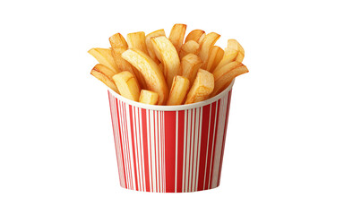 french fries on white background
