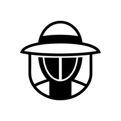 Icon of a beekeeper wearing protective hat and net.