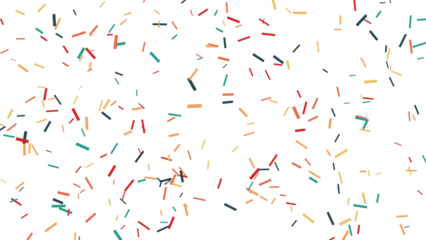 Vibrant Colorful Confetti Sprinkles Falling on White Background - Festive Celebration and Party Abstract Pattern