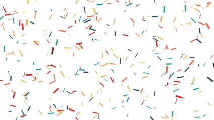 Vibrant Abstract Confetti & Sprinkles Background: Colorful Scatter Pattern on White for Festive Celebrations, Parties, Birthdays, and Creative Designs