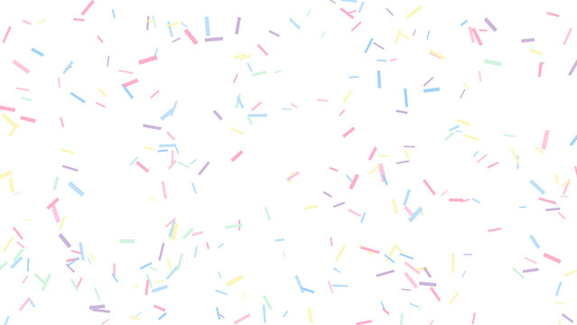 Pastel Confetti Sprinkles on White Background - Sweet Dessert Topping and Party Decoration Pattern