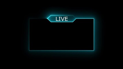 live streaming neon text frame animation box frame neon frame live streaming game live Stream overlay animation for live streaming video ..4K.