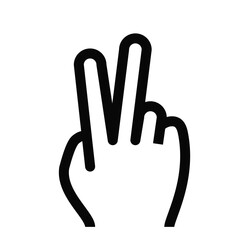 Simple peace sign gesture