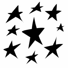 set of stars. Simple Flat Stars. Decorative Graphic Element Design
