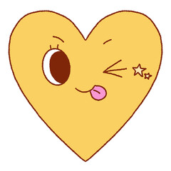 Yellow heart with cheerful face