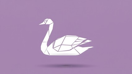 Origami Swan on Purple